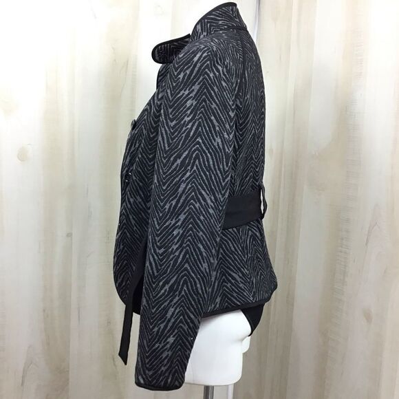 Sandro Sportswear Zebra Print Belted Jacket Sz M - Picture 3 of 8